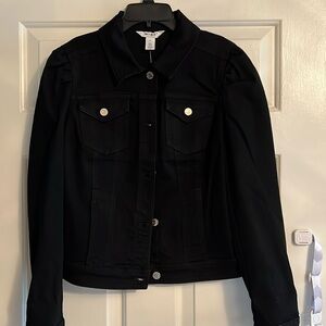 WHBM black denim jacket - size medium